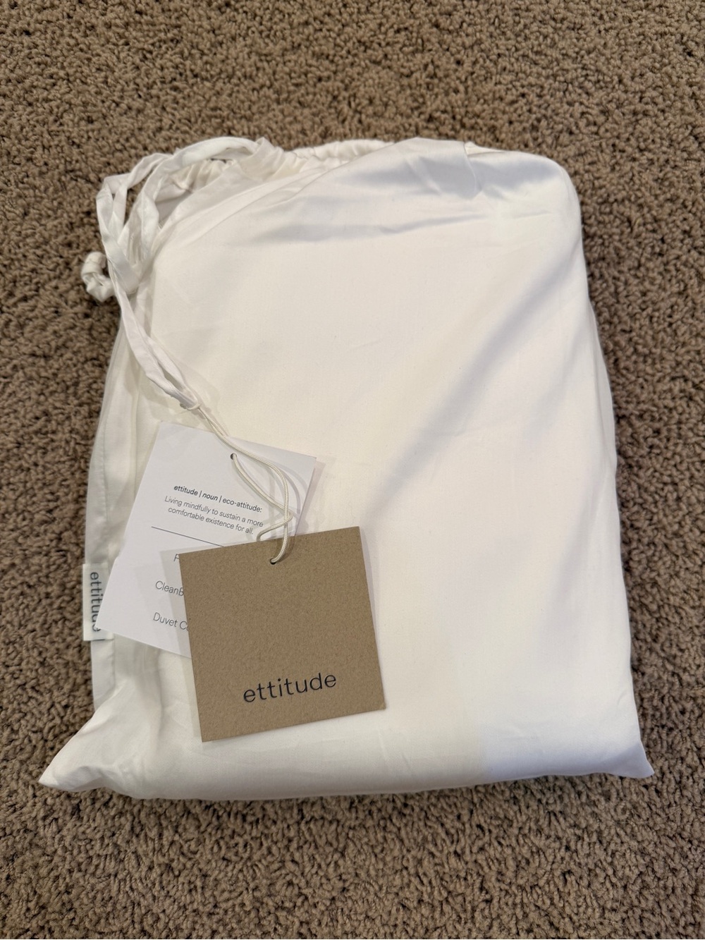 Ettitude Bamboo Lyocell Duvet Cover in Feather White for Full/Queen